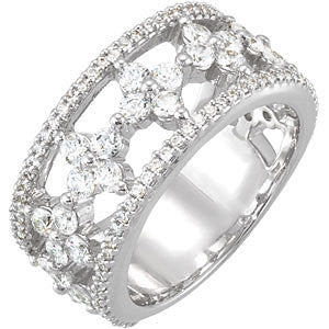 14k White Gold Anniversary Band, Size 7