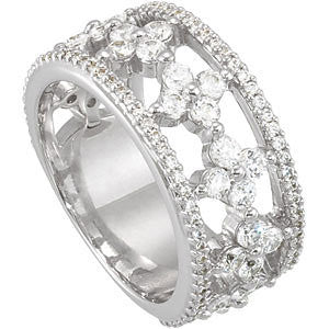 14k White Gold Anniversary Band, Size 7