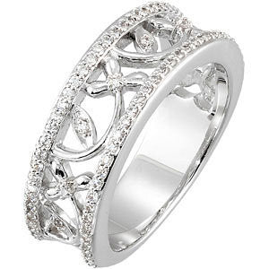14k White Gold 1/3 CTW Diamond Anniversary Band, Size 7