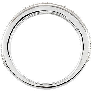 14k White Gold 1/3 CTW Diamond Anniversary Band, Size 7