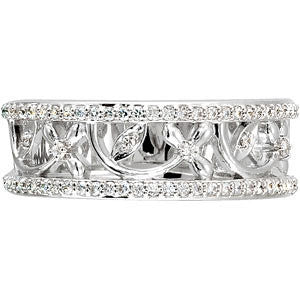 14k White Gold 1/3 CTW Diamond Anniversary Band, Size 7