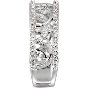 14k White Gold 1/3 CTW Diamond Anniversary Band, Size 7