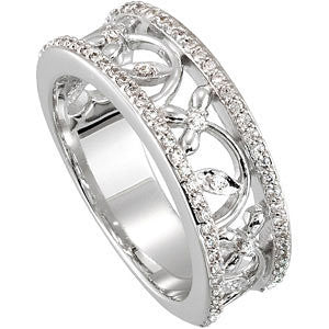 14k White Gold 1/3 CTW Diamond Anniversary Band, Size 7