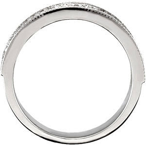 14k White Gold 3/8 CTW Diamond Etruscan Anniversary Band, Size 7