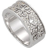 14k White Gold 3/8 CTW Diamond Etruscan Anniversary Band, Size 7