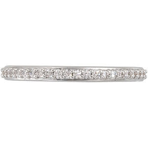 14k White Gold 1/4 CTW Diamond Band, Size 7