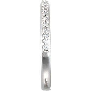 14k White Gold 1/4 CTW Diamond Band, Size 7