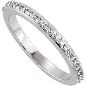 14k White Gold 1/4 CTW Diamond Band, Size 7