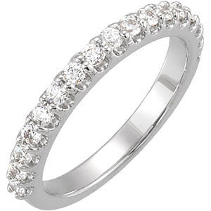 14k White Gold 1/2 CTW Diamond Band, Size 7
