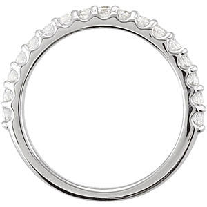 14k White Gold 1/2 CTW Diamond Band, Size 7