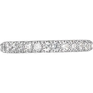 14k White Gold 1/2 CTW Diamond Band, Size 7