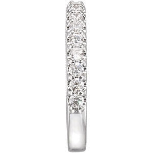 14k White Gold 1/2 CTW Diamond Band, Size 7