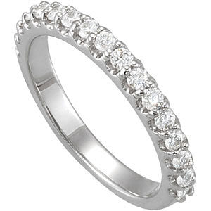 14k White Gold 1/2 CTW Diamond Band, Size 7