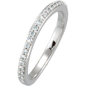 14k White Gold 1/5 CTW Diamond Band, Size 7
