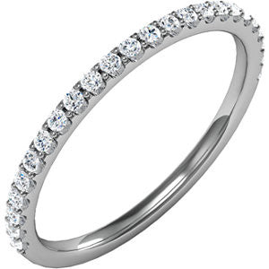 14k White Gold 1/4 CTW Diamond Band, Size 7