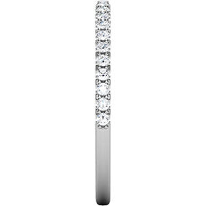 14k White Gold 1/4 CTW Diamond Band, Size 7