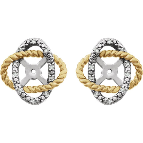 14K White & Yellow .07 CTW Diamond Earring Jackets