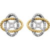14K White & Yellow .07 CTW Diamond Earring Jackets