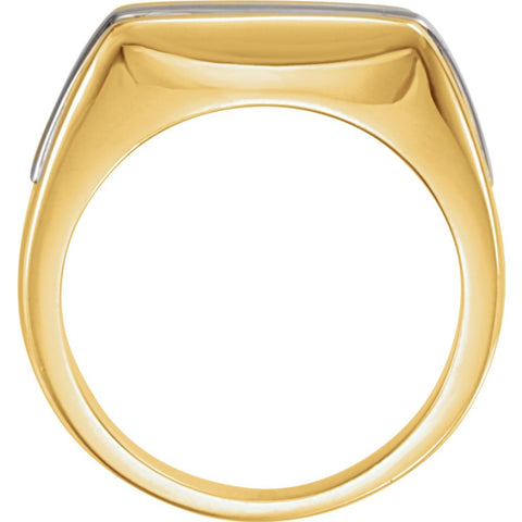 14K Yellow & White Two-Tone Men's Ring, Size 11