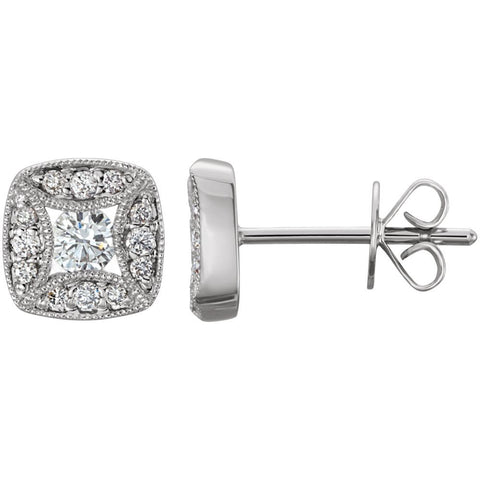 14k White Gold 1/3 CTW Diamond Earrings