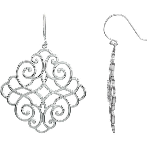 Sterling Silver Filigree Scroll Earrings