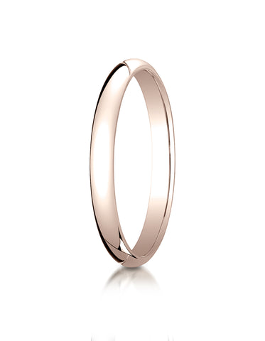 Benchmark 14K Rose Gold 2.5mm Slightly Domed Traditional Oval Wedding Band Ring (Sizes 4 - 15 )