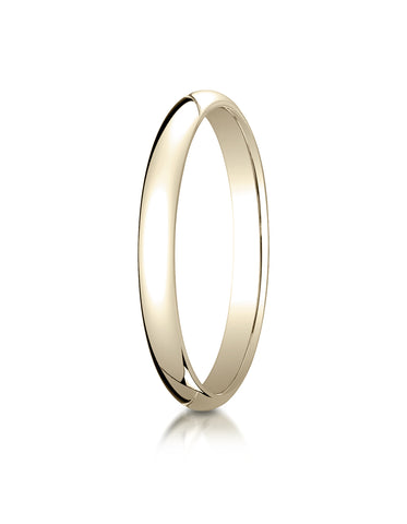 Benchmark 18K Yellow Gold 2.5mm Slightly Domed Traditional Oval Wedding Band Ring (Sizes 4 - 15 )