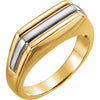 Two Tone Men's Wedding Band Ring in 14k White and Yellow Gold ( Size 10 )
