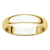 14k Yellow Gold 4mm Half Round Band, Size 7.5