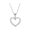 14K White Gold 1 CTW Diamond Heart 18-Inch Necklace