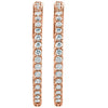14k Rose Gold 1 CTW Diamond Inside/Outside Hoop Earrings