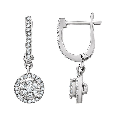 14k White Gold 1/3 CTW Diamond Earrings