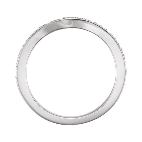 14k White Gold 1/8 CTW Diamond Band, Size 7
