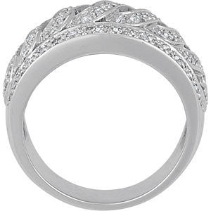 14k White Gold 1/2 CTW Diamond Band, Size 6