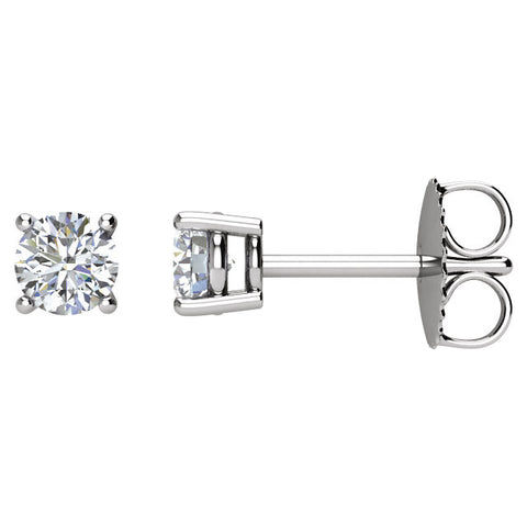 Platinum 1/2 CTW Diamond Platinum Friction Post Stud Earrings