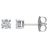 Pair of 04.00 mm 1/2 CTW Diamond Platinum Friction Post Stud Earrings