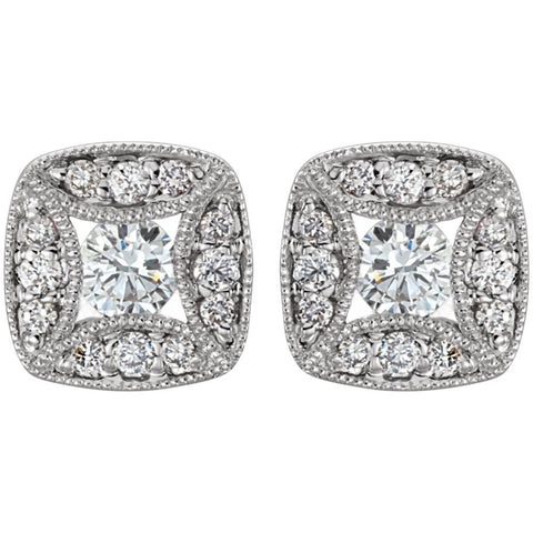 14k White Gold 1/3 CTW Diamond Earrings