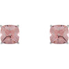 14k White Gold Pink Topaz Earrings