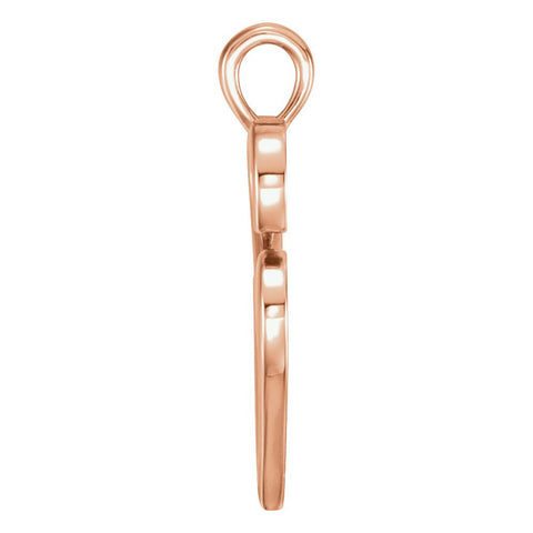14k Rose Gold Double Heart Pendant