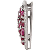 14k White Gold Brazilian Garnet & 1/10 CTW Diamond Pendant