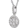 14k White Gold 1/2 CTW Halo-Style Diamond 18" Necklace