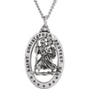 29.00x20.00 mm St. Christopher Medal with 24 inch Chain in Sterling Silver