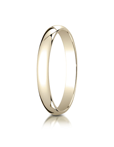 Benchmark 10K Yellow Gold 3mm Slightly Domed Traditional Oval Wedding Band Ring (Sizes 4 - 15 )