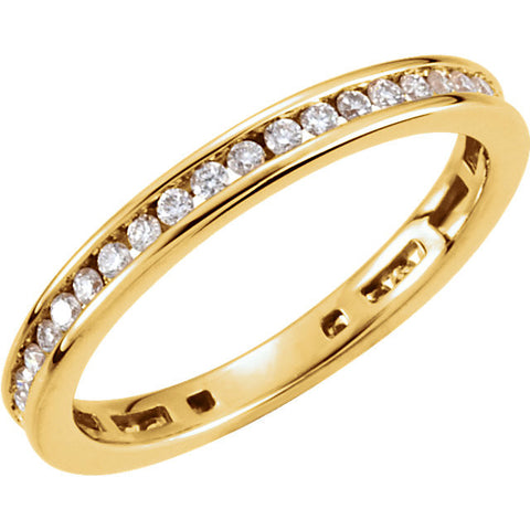 14k Yellow Gold 3/8 CTW Diamond Stackable Ring, Size 7