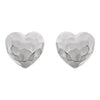 14k White Gold Hammered Heart Earrings