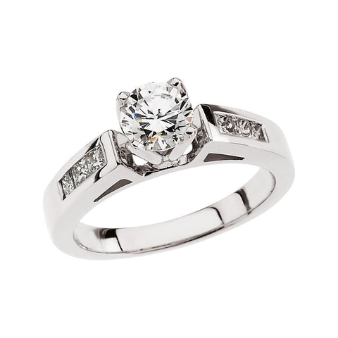 14k White Gold 1 3/8 CTW Diamond Engagement Ring , Size 7