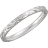 Hand-Engraved Wedding Band Ring in 14k White Gold ( Size 5 )