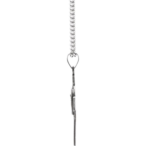 Sterling Silver 20.7x20.8mm mm St. Michael Cross Necklace with 24" Chain