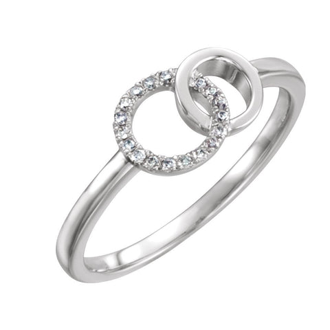 14k White Gold .06 CTW Diamond Ring, Size 7