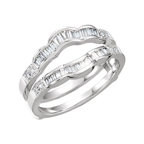 1/2 CTTW Diamond Ring Guard in 14k White Gold (Size 7 )